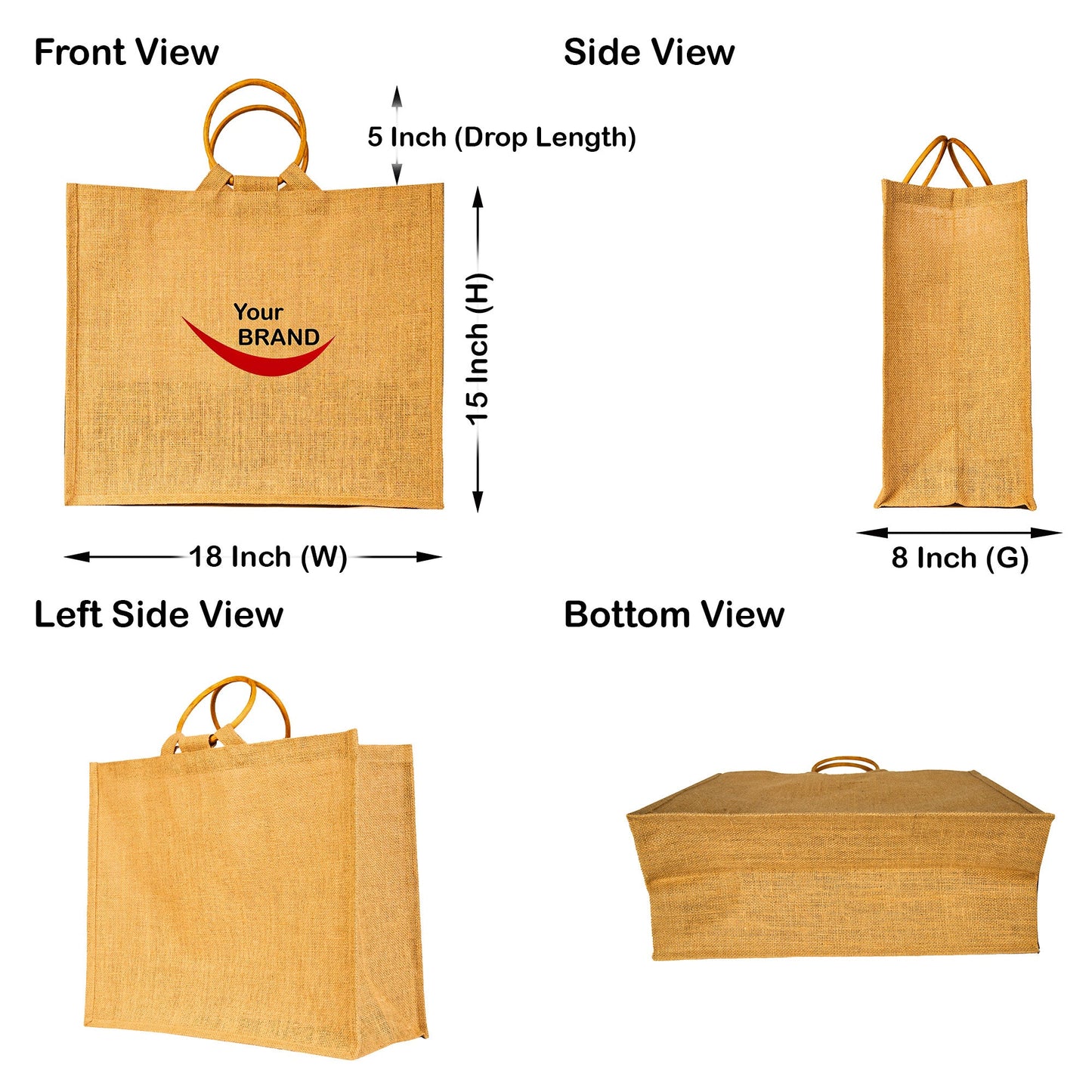 Reusable Jute Tote Bags – Wholesale Durable Totes for Grocery, Shopping, Gifts, Beach, Weddings & More (Packs of 12)