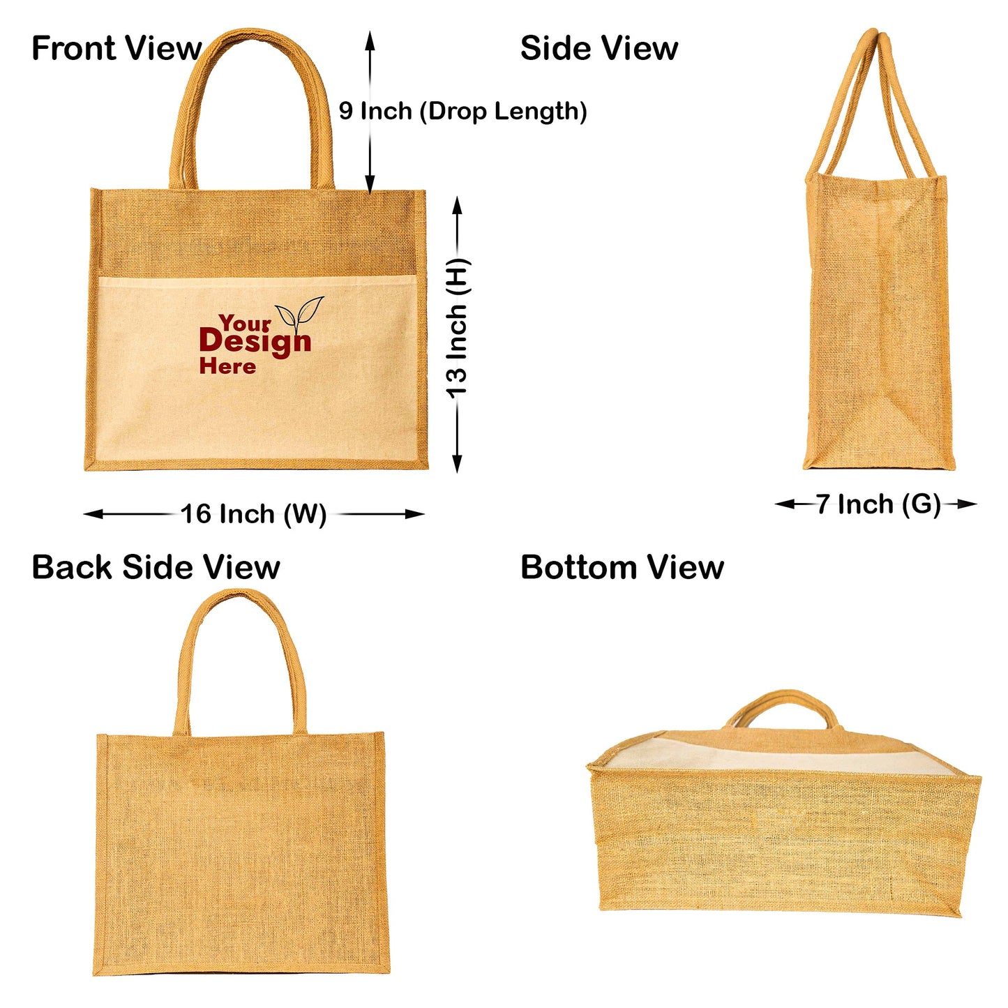 Reusable Jute Tote Bags – Wholesale Totes Bag for Shopping, Beach, Gifts, DIY Crafts, Travel & Wedding (Packs of 12)