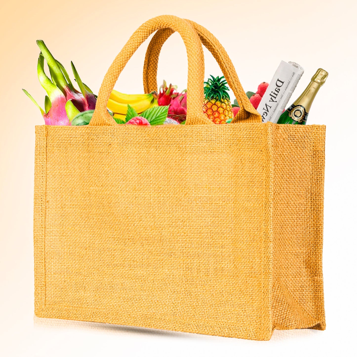 Wholesale Reusable Jute Tote Bags – Ideal for Shopping, Groceries, Bridesmaids, DIY, Weddings, Beach Trips & More. (Packs of 8)