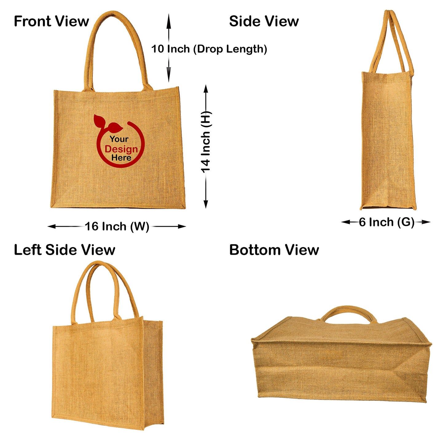 Reusable Jute Tote Bags – Wholesale Eco-Friendly Burlap Bags for Shopping, Gifting, Weddings, DIY Crafts, and Daily Use (Set of 12)