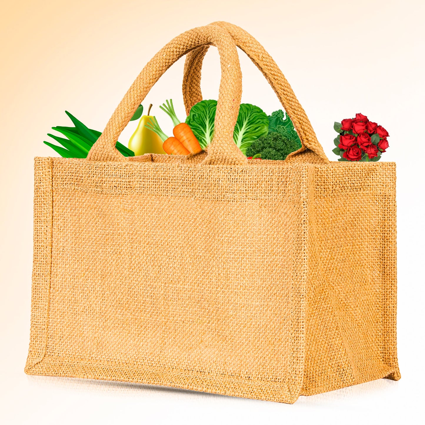 Reusable Burlap Tote Bags with Handles – Wholesale Jute Gift Bags for Shopping, Weddings, DIY & Beach Parties (Packs of 8)