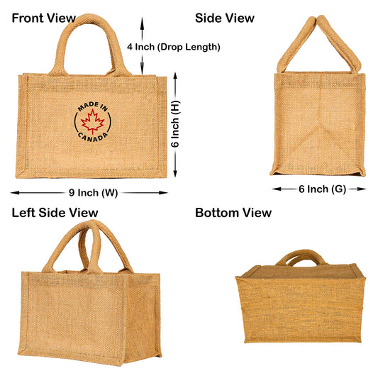 Reusable Burlap Tote Bags with Handles – Wholesale Jute Gift Bags for Shopping, Weddings, DIY & Beach Parties (Packs of 8)