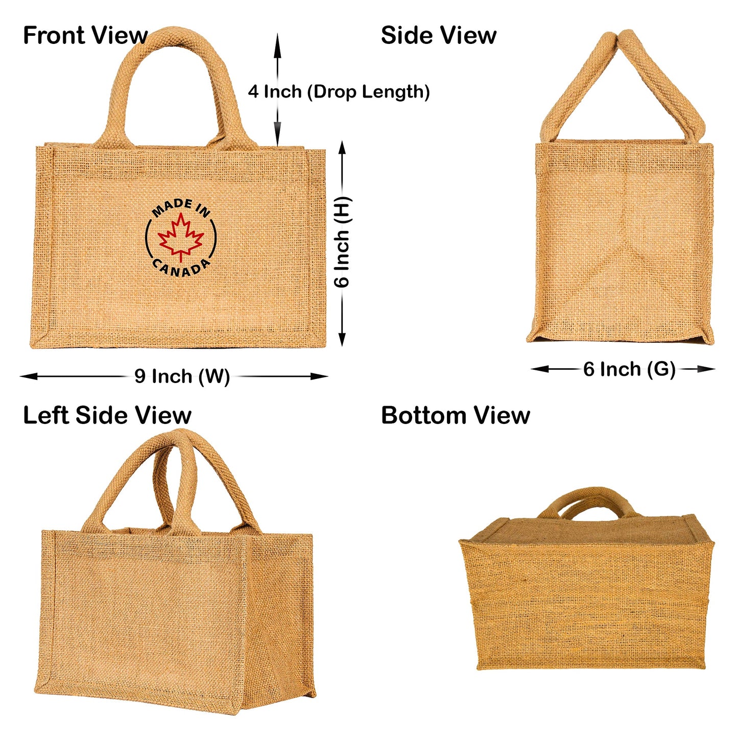 Reusable Jute Tote Bags – Wholesale Burlap Shopping, Weddings, Valentine’s, Mother’s Day & Beach Parties (Packs of 12)