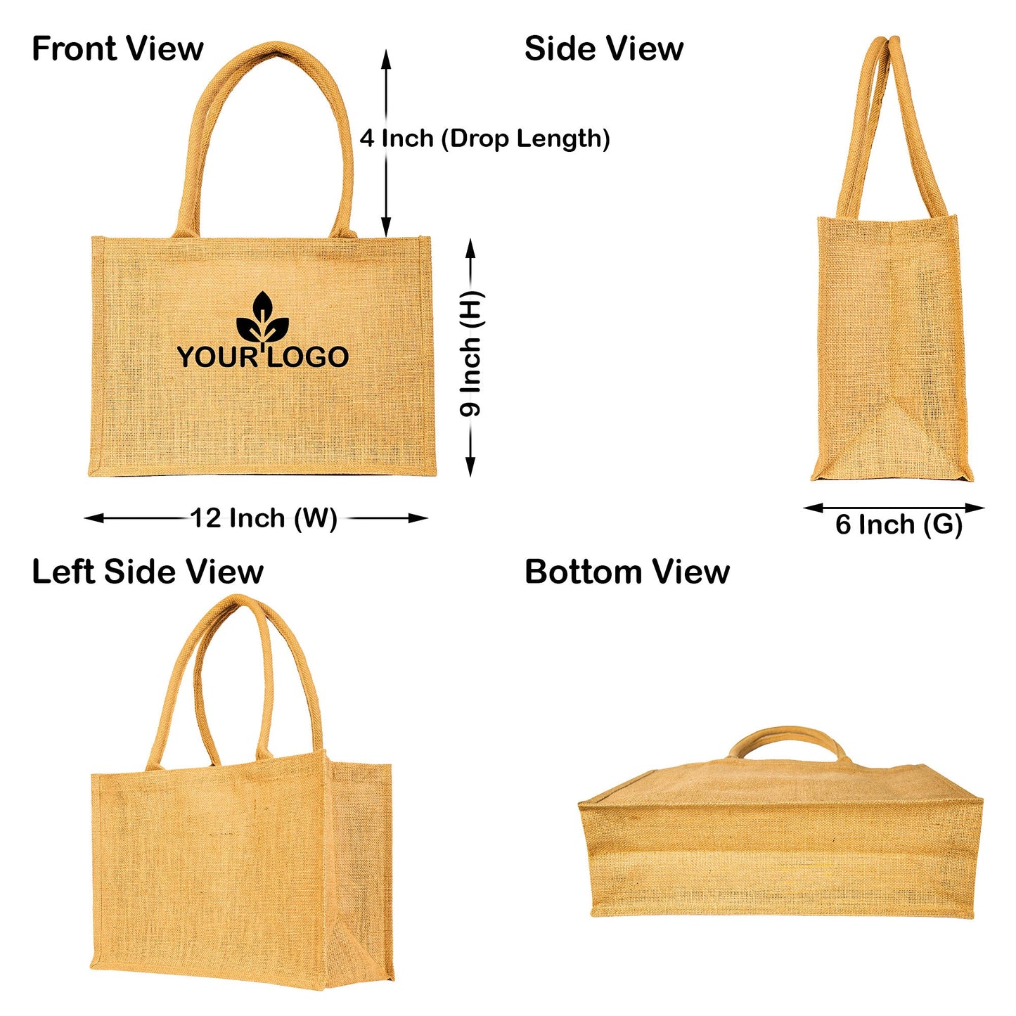 Wholesale Jute Tote Bags – Burlap Shopping, Weddings, Bridesmaids, Valentine’s, Mother’s Day & Beach Parties (Set of 8)