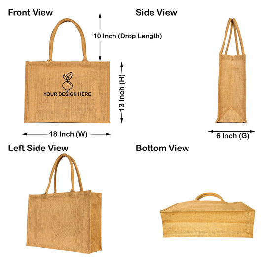 Jute Tote Bag, Reusable Wholesale Shopping Bags Burlap Gift Bags, Grocery Bags for Women Wedding DIY Art Crafts (Set of 8)
