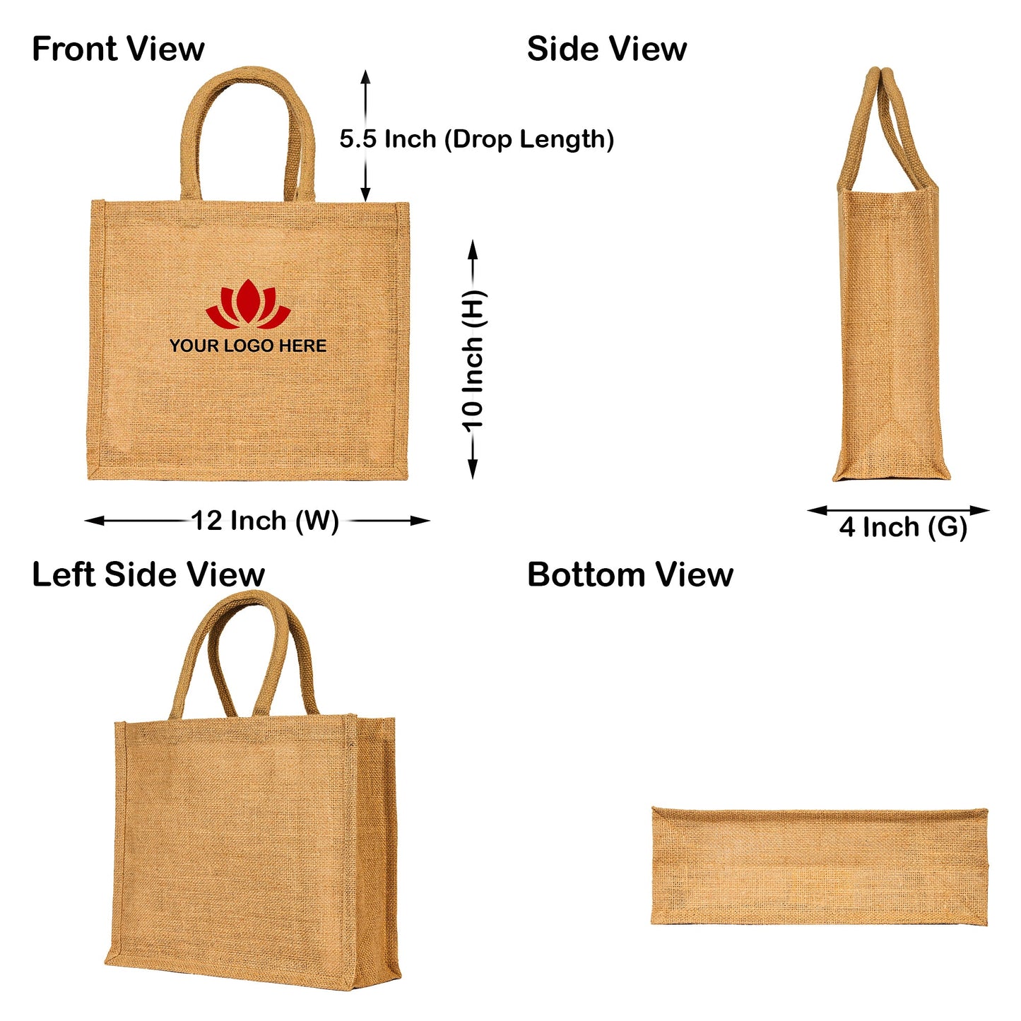 Shopping Jute Bags, Wholesale Reusable Burlap Travel & Beach Bags, Promotional, Gifting (Set of 8)