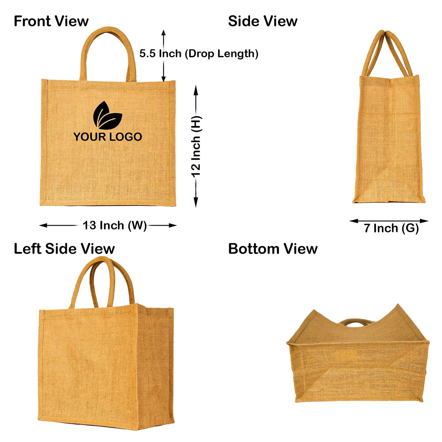 Bright Jute Tote Bags – Reusable Wholesale Burlap Totes for Daily Use, Shopping, Travel, Holidays & Special Events (Set of 12)