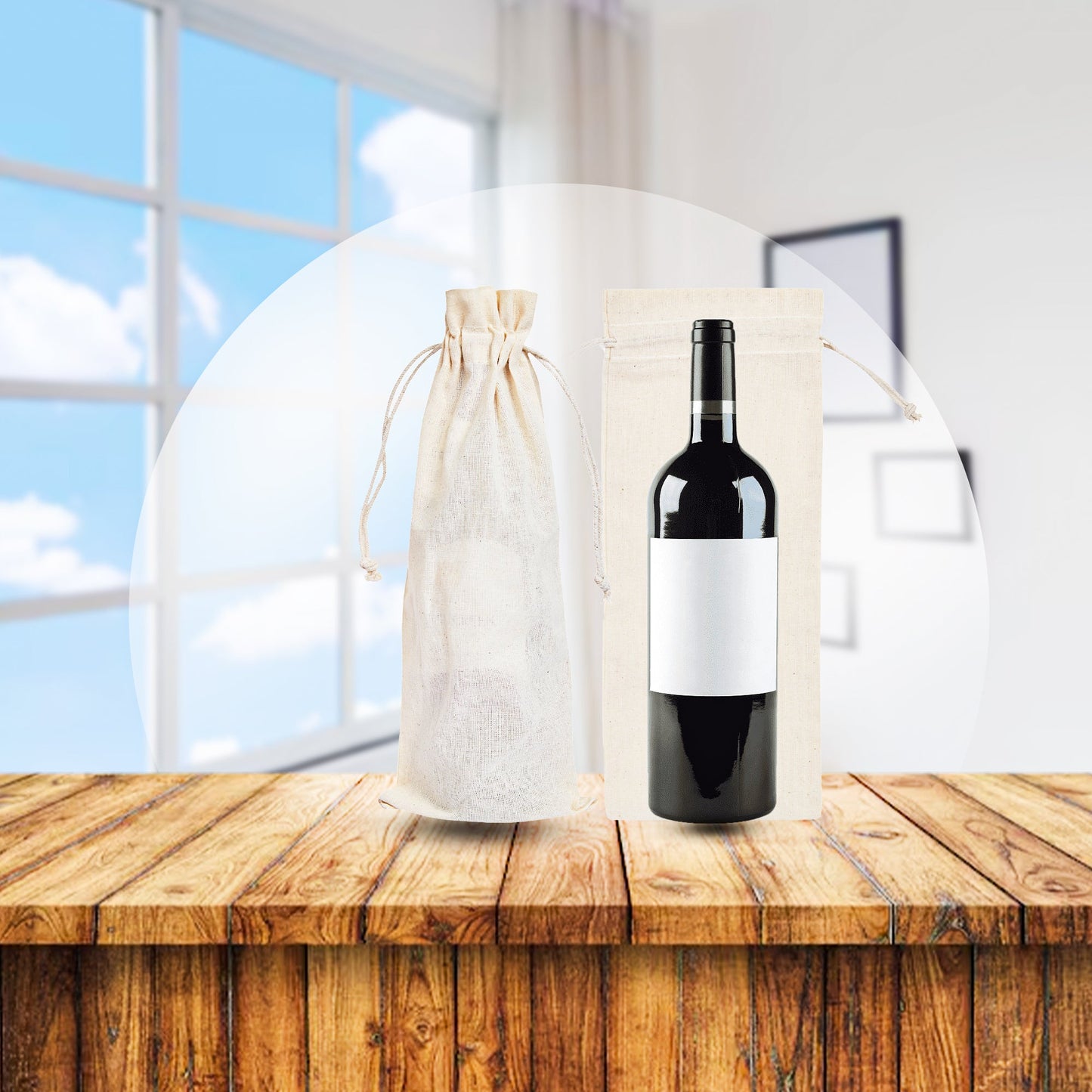 Jute Wine Bottle Bags – Wholesale Reusable Gift Covers with Ropes for Gifting, Parties, Weddings & Holidays (Packs of 12 )
