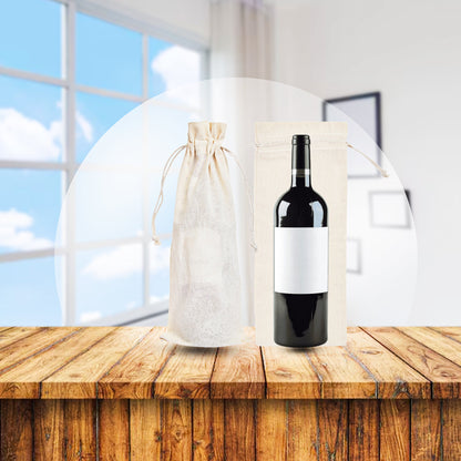 Jute Wine Bottle Bags – Wholesale Reusable Gift Covers with Ropes for Gifting, Parties, Weddings & Holidays (Packs of 12 )