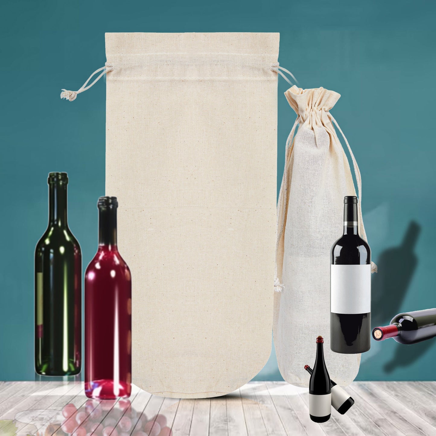 Natural Wholesale Reusable Jute Burlap Gift Pouches with Drawstring – For Gifting, Weddings & Events (Pack of 12)