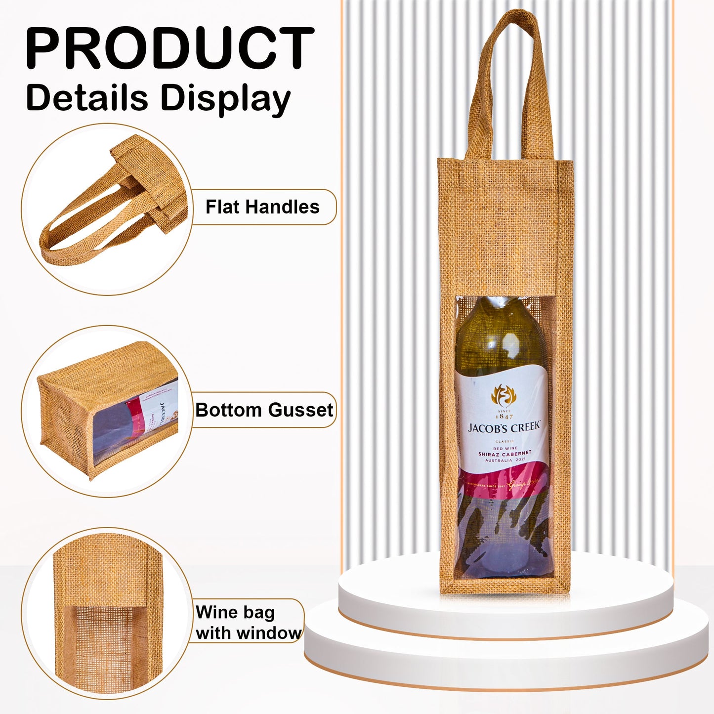 Wholesale Natural Burlap Jute Wine Gift Bags – Reusable Bottle Totes for Parties & Celebrations (Pack of 12)