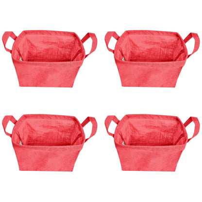 Wholesale Coloured Burlap  Reusable Jute Storage Basket  (Packs of 4)