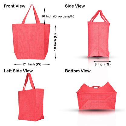 Wholesale Jute Tote Shoulder Bags – Shopping, Weddings, Promotional, Travel & DIY Gift Bags (Packs of 4)