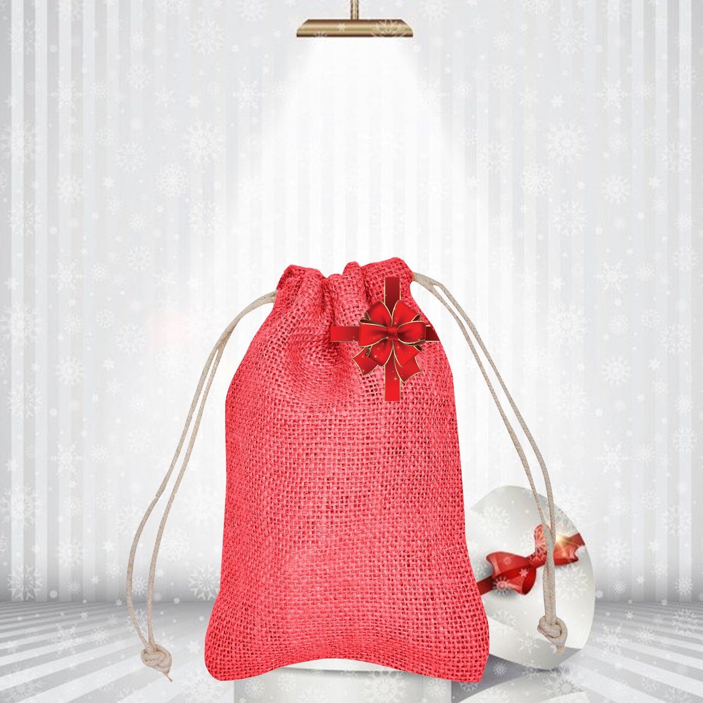 Wholesale Coloured Burlap Drawstring Jute Gift Bags for Party Favours (8 PCS)