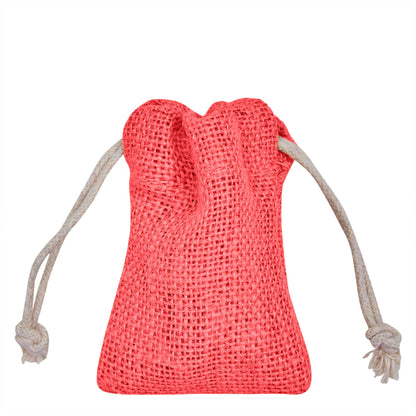 Wholesale Coloured Burlap Drawstring Jute Gift Bags for Party  (8 PCS)