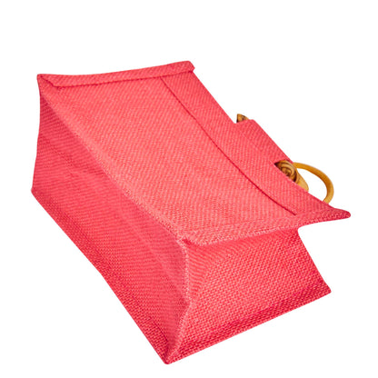 Wholesale Colourful Burlap Jute Gift Bags with Cane Handles (Packs of 7)