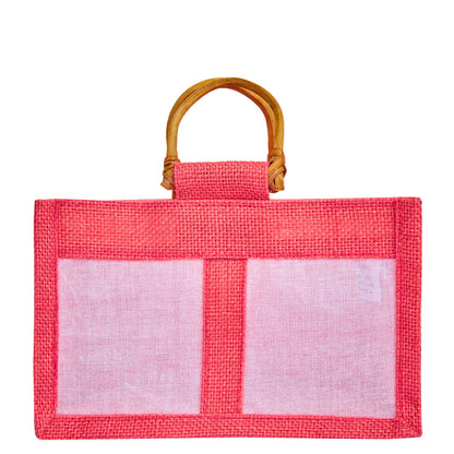 Wholesale Eco-Friendly Coloured Burlap Jute Gift Bags with Organza  (Packs of 7)
