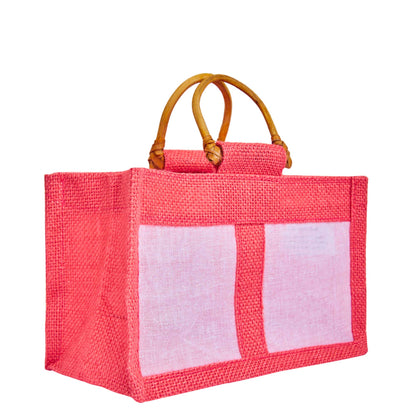 Wholesale Eco-Friendly Coloured Burlap Jute Gift Bags with Organza  (Packs of 7)
