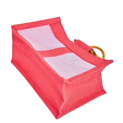 Wholesale Eco-Friendly Coloured Burlap Jute Gift Bags with Organza  (Packs of 7)