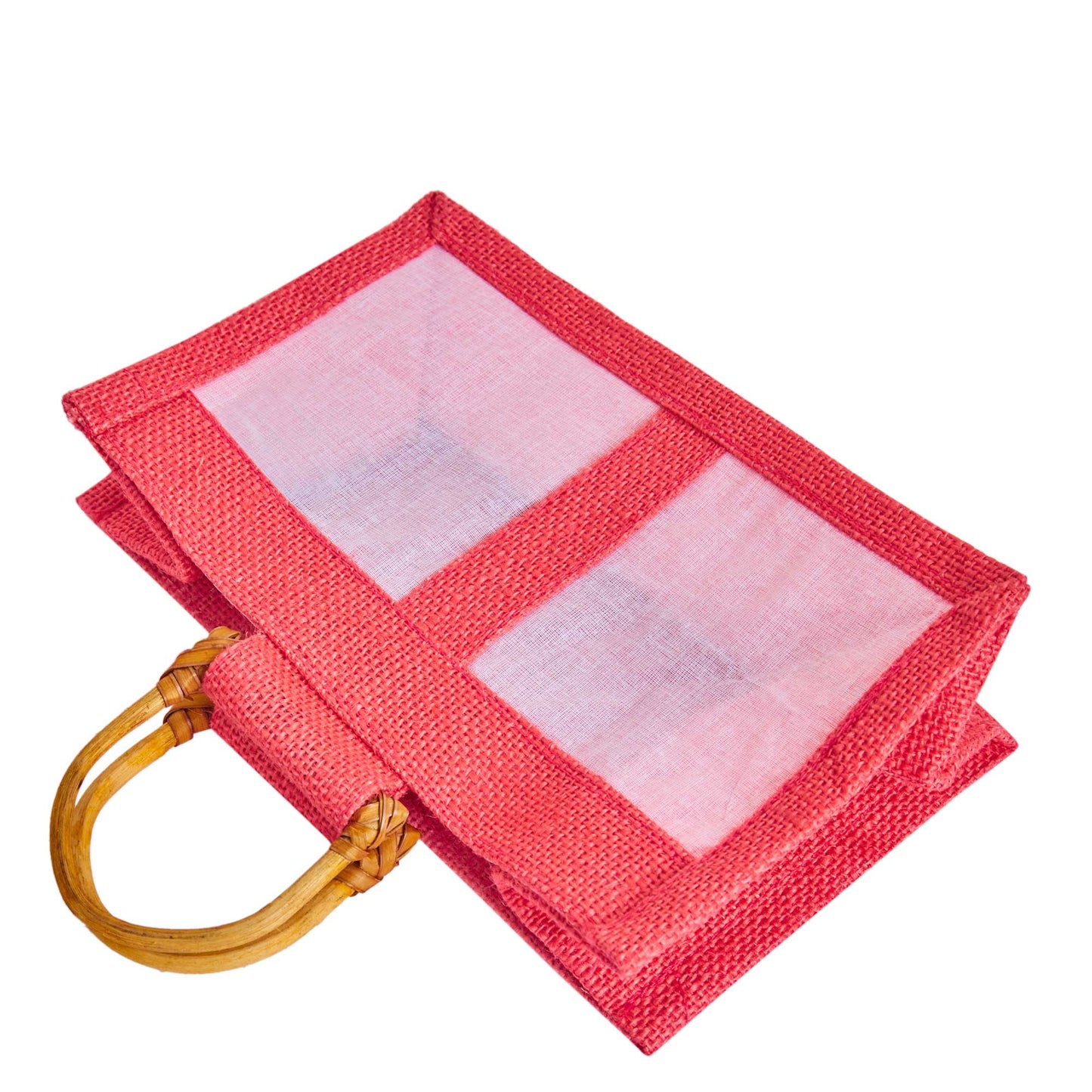 Wholesale Eco-Friendly Coloured Burlap Jute Gift Bags with Organza  (Packs of 7)