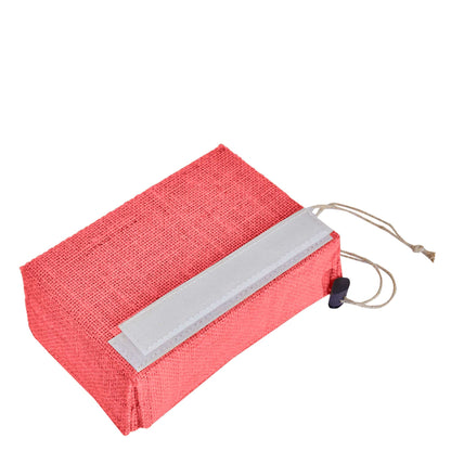 Wholesale Eco-Friendly Coloured Burlap Jute Gift Boxes with PVC Window for Events(Packs of 7)