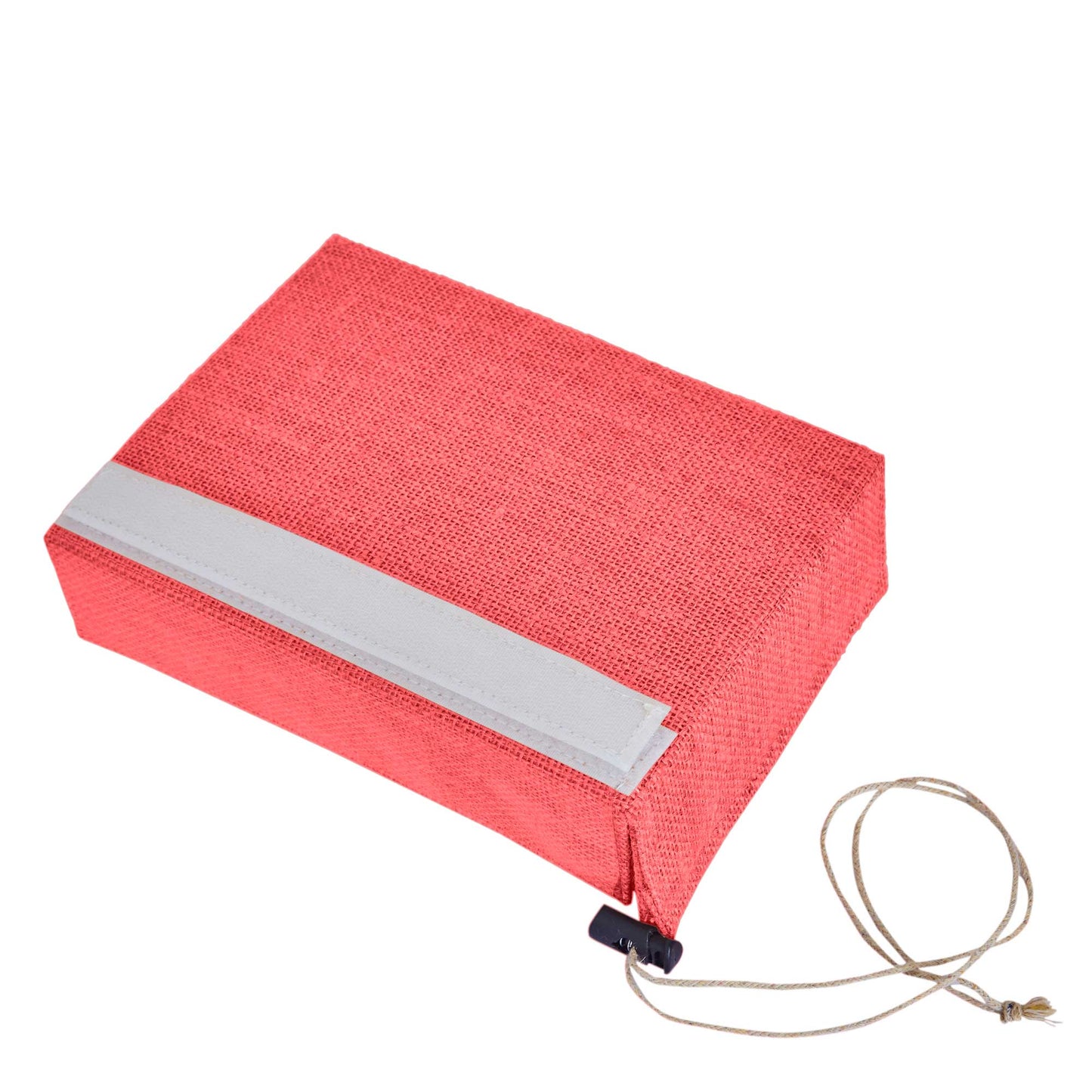Wholesale Reusable Coloured Burlap Jute Gift Boxes with PVC Window forParty gift (Packs of 7)