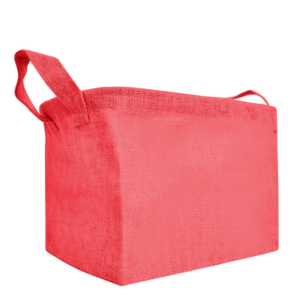 Wholesale Coloured Burlap  Reusable Jute Storage Basket  (Packs of 4)