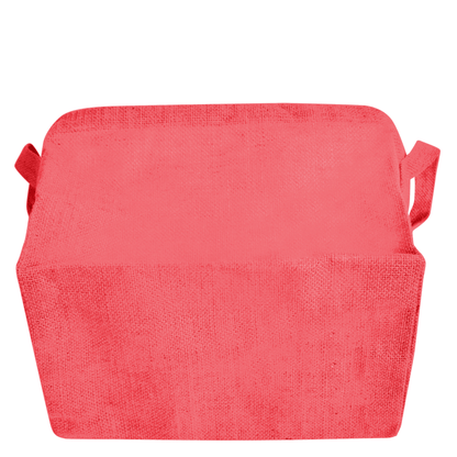 Wholesale Coloured Burlap  Reusable Jute Storage Basket  (Packs of 4)