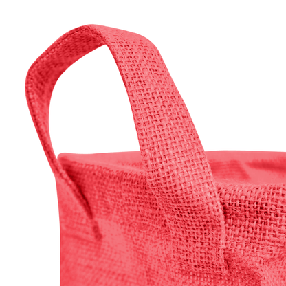 Wholesale Coloured Burlap Reusable Jute Laundry Basket  (Packs of 4)