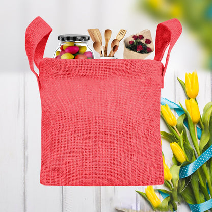 Wholesale Coloured Rectangular Burlap Jute Storage Basket (Packs of 4)
