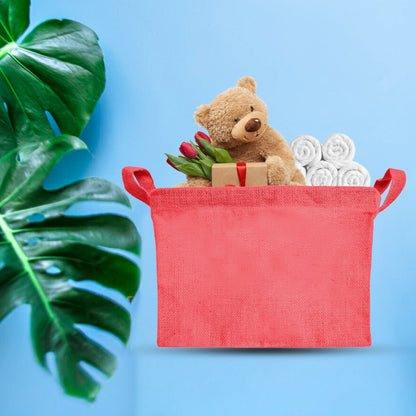 Wholesale Coloured Burlap Ecofriendly Jute Organizer Basket  (Packs of 4)