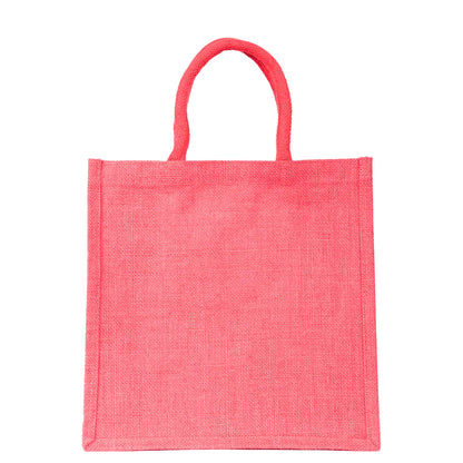 Wholesale Jute Promotional Shopping Bags – Red, Pink, Green & Orange for Gifts, Promotions & More (Packs of 4)