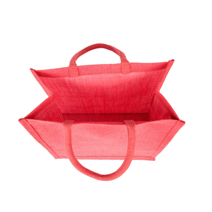Wholesale Jute Promotional Shopping Bags – Red, Pink, Green & Orange for Gifts, Promotions & More (Packs of 4)
