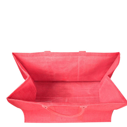 Wholesale Environmentally Friendly Jute Shopping Bags – Red, Pink, Green & Orange Burlap Totes (Pack of 4)