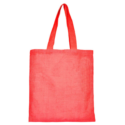 Wholesale Colorful Jute Tote Bags  – Red, Pink, Green & Orange – Reusable for Gifts, Beach, Weddings & Shopping (Set of 4)