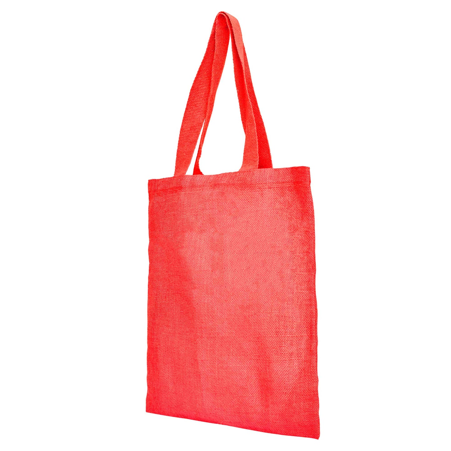 Wholesale Colorful Jute Tote Bags  – Red, Pink, Green & Orange – Reusable for Gifts, Beach, Weddings & Shopping (Set of 4)