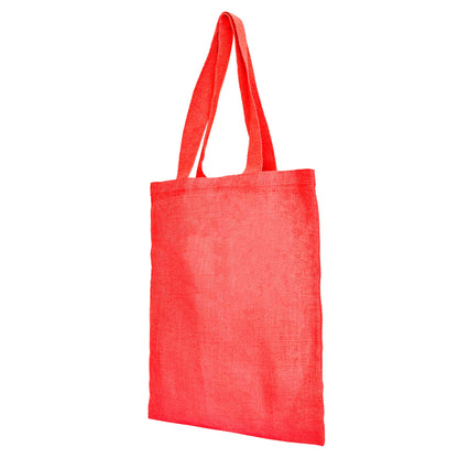 Wholesale Colorful Jute Tote Bags  – Red, Pink, Green & Orange – Reusable for Gifts, Beach, Weddings & Shopping (Set of 4)