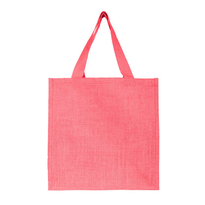 Reusable Natural Jute Bags for Wholesale – Shopping, Gifting, Wedding & Daily Use – Deep Red, Pink, Green & Orange (Set of 4)