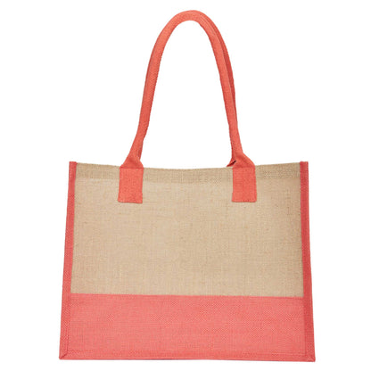 Jute Tote Bags for Wholesale – Red, Pink, Green & Orange – Burlap Bags for Shopping, Gifting & Everyday Use (Set of 4)