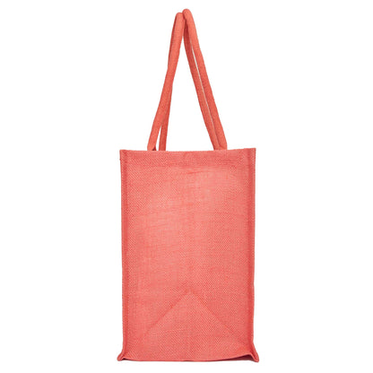 Jute Tote Bags for Wholesale – Red, Pink, Green & Orange – Burlap Bags for Shopping, Gifting & Everyday Use (Set of 4)
