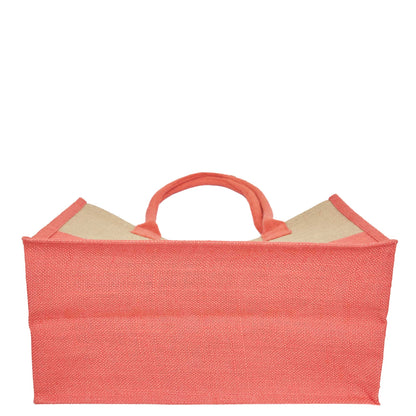 Jute Tote Bags for Wholesale – Red, Pink, Green & Orange – Burlap Bags for Shopping, Gifting & Everyday Use (Set of 4)