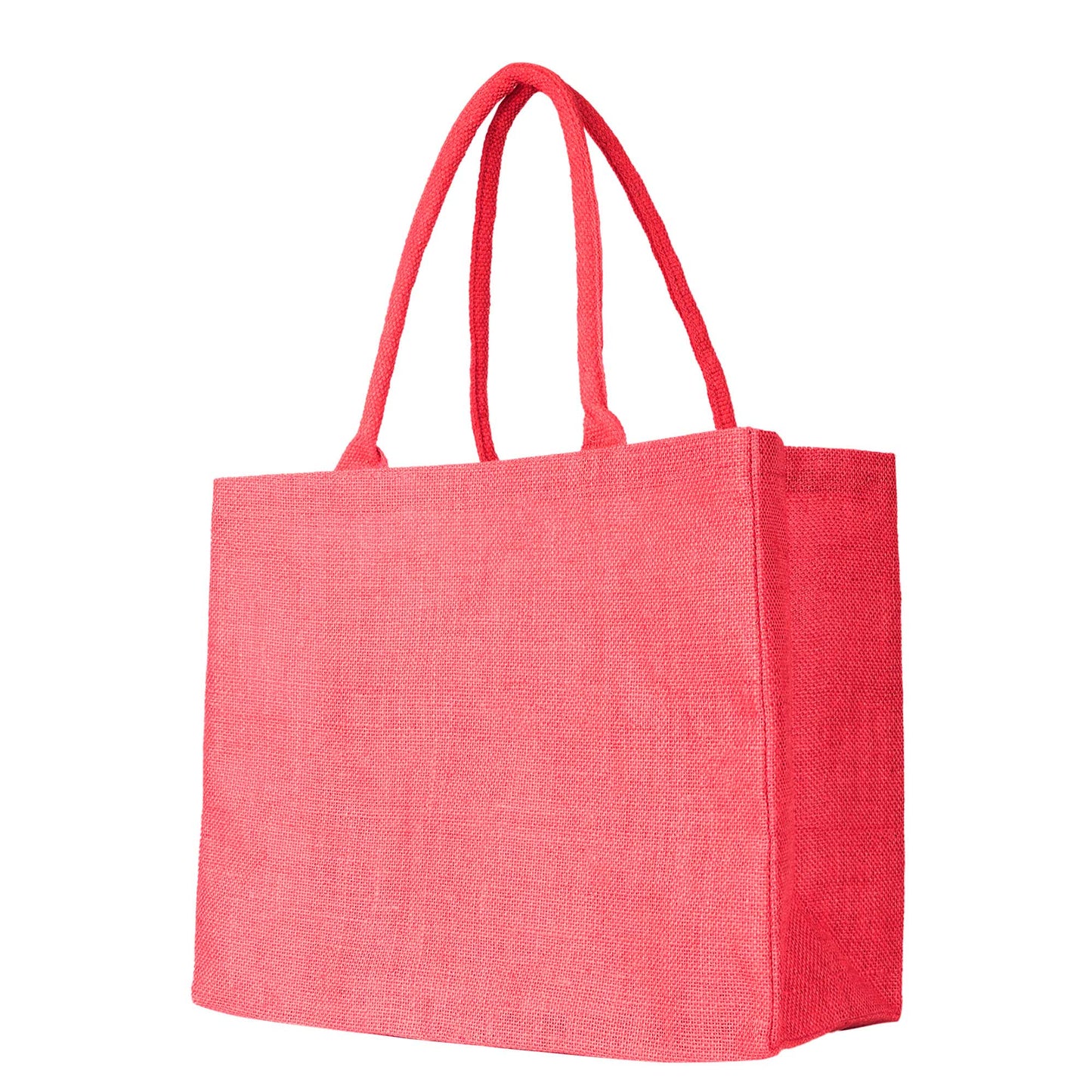 Wholesale Stylish Jute & Burlap Shopping Bags in Red, Pink, Green & Orange – Ideal for Gifting, Weddings & More (Pack of 4)
