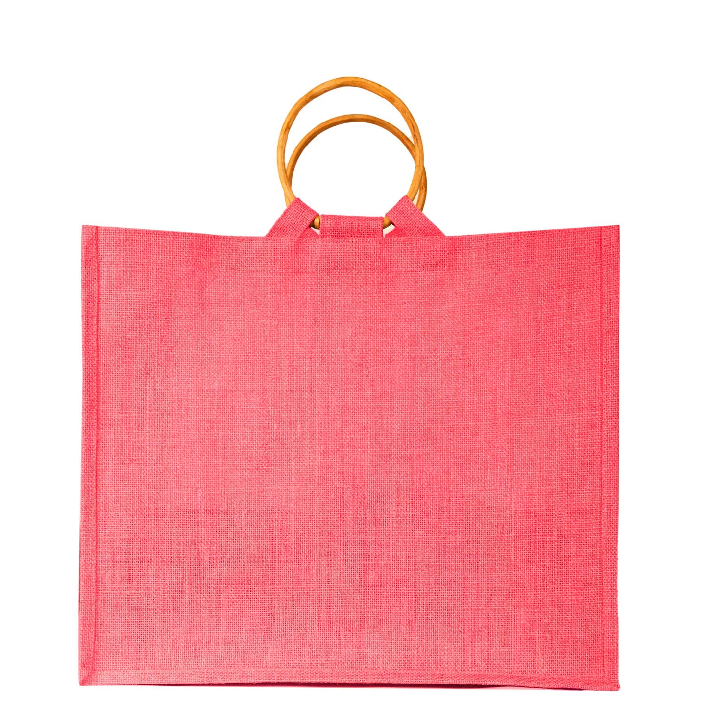 Jute Tote Bags for Wholesale – Reusable Burlap Bags with Cane Handles for Shopping & Beach (Set of 4)