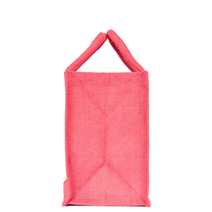 Jute Shopping Bags in Red, Green, Orange & Pink – Wholesale Burlap Totes for Weddings, Holidays & Daily Use (Set of 4)