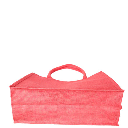 Jute Wholesale Tote Bags – Ideal for Christmas Gifts, Weddings & Shopping – Deep Red, Pink, Green & Orange (Set of 4)