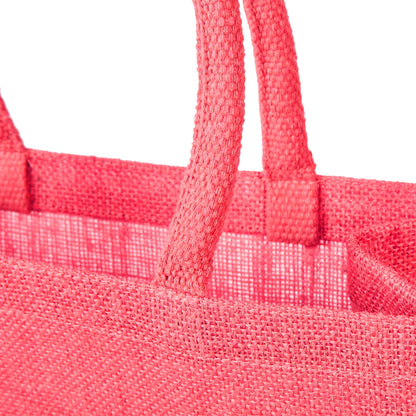 Jute Burlap Wholesale Shopping Bags in Red, Pink, Green & Orange – Perfect for Thanksgiving, Weddings, Travel & more (Set of 4)