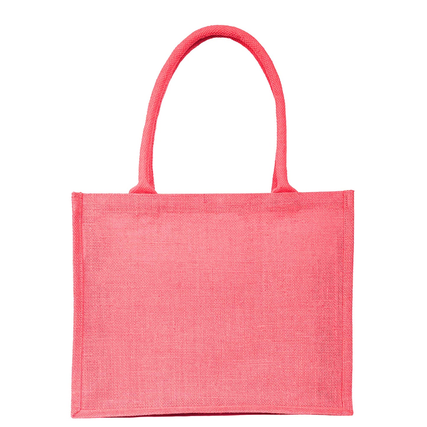 Jute Tote Bags for Wholesale – Shopping, Gifting, Weddings, Travel & Promotional Use – Deep Red, Pink, Green & Orange (Set of 4)