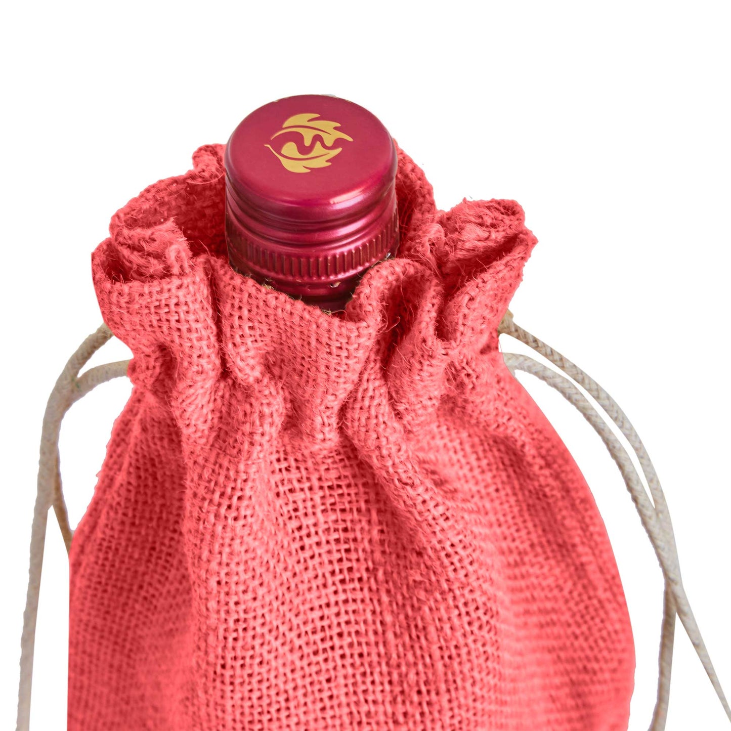 Wholesale Coloured Jute Wine Bottle Gift Pouches – Drawstring Burlap Bags for Gifting & Events (Set of 7)