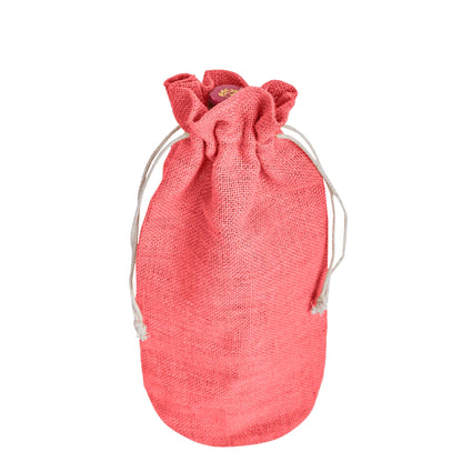Wholesale Coloured Jute Wine Bottle Gift Pouches – Burlap Bags for Weddings & Celebrations (Set of 7)