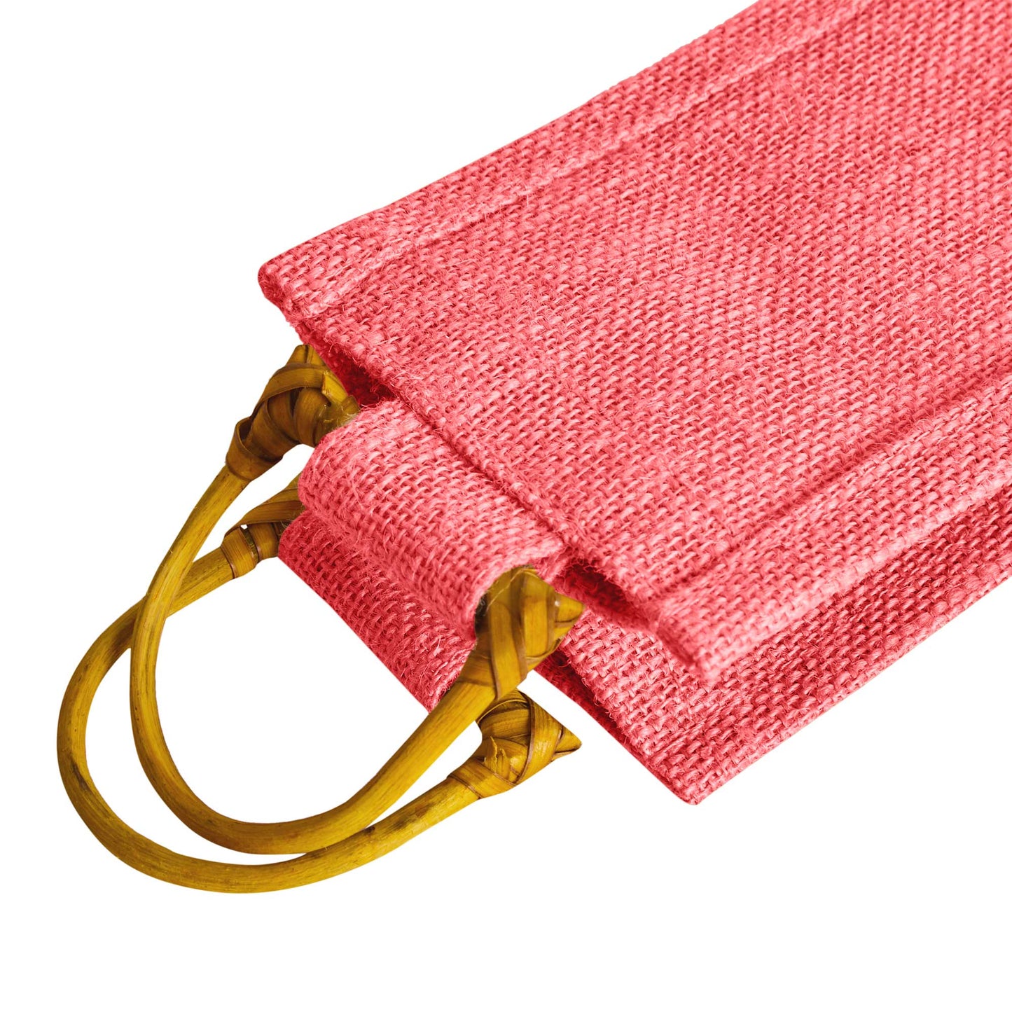 Wholesale Coloured Jute Wine Bottle Bags with Cane Handles – For Events & Gifting (Pack of 7)